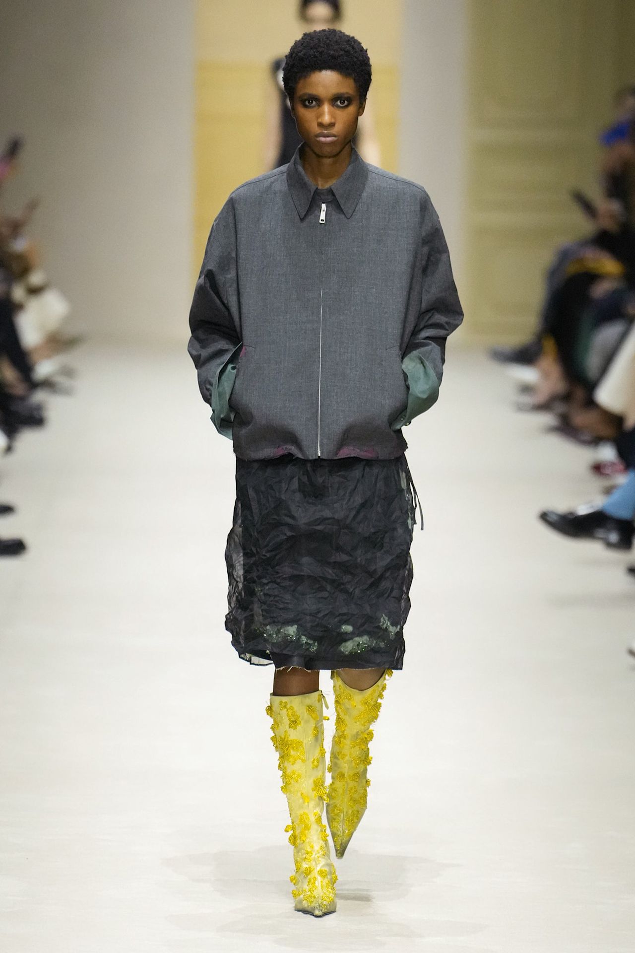 A runway look from the Prada Fall 2026 collection