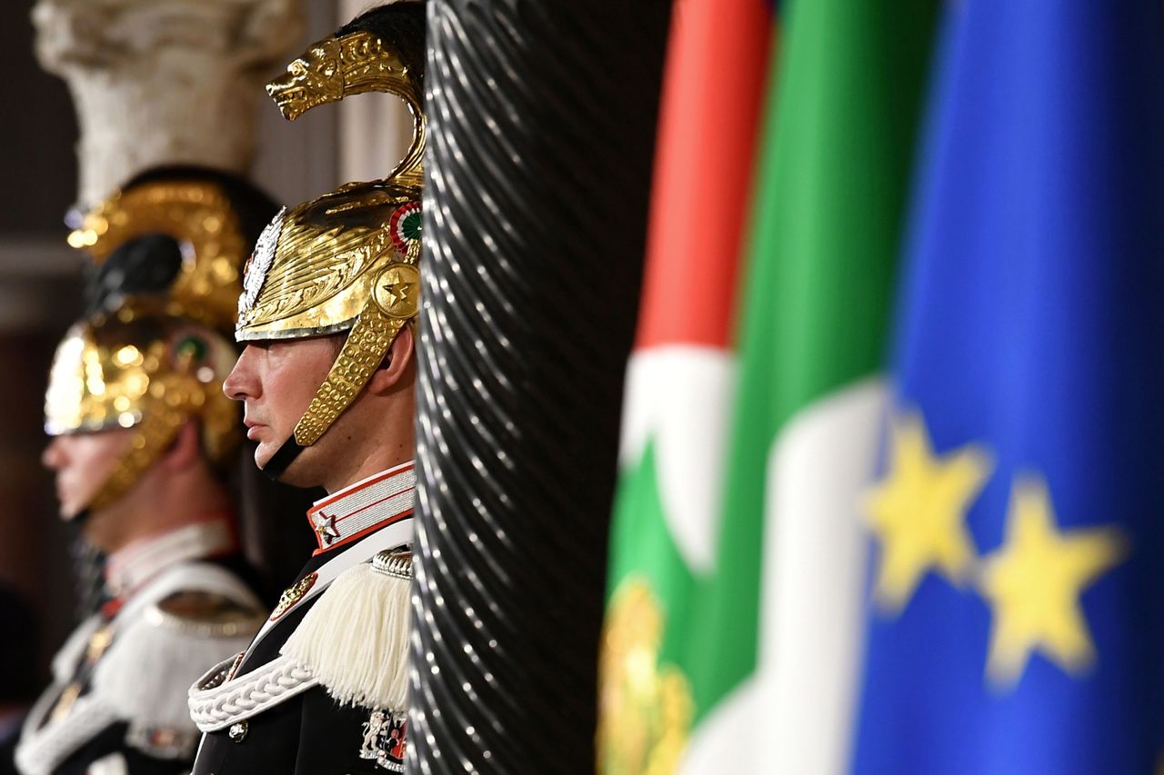 Italian honor guards.