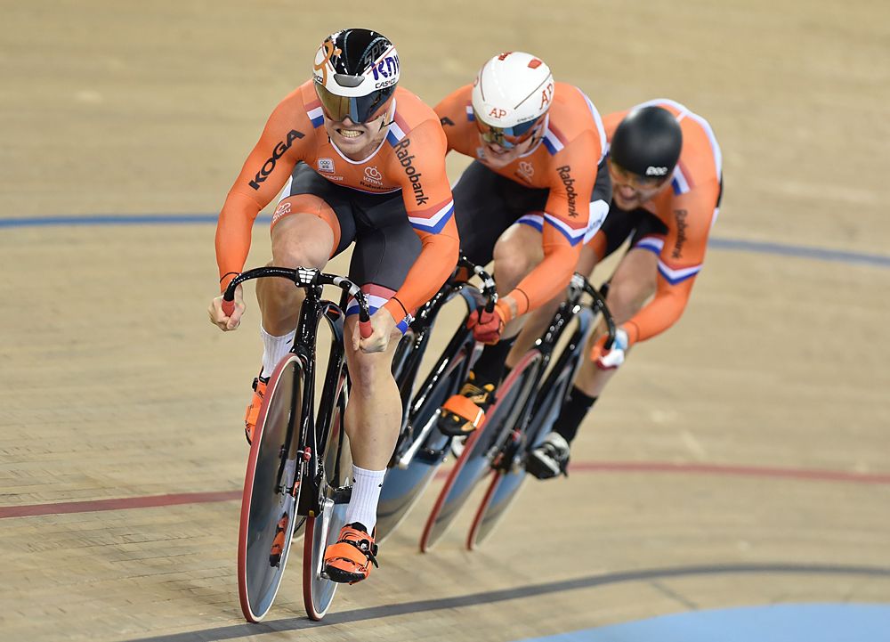 The Netherlands rode to silver in the men's team sprint