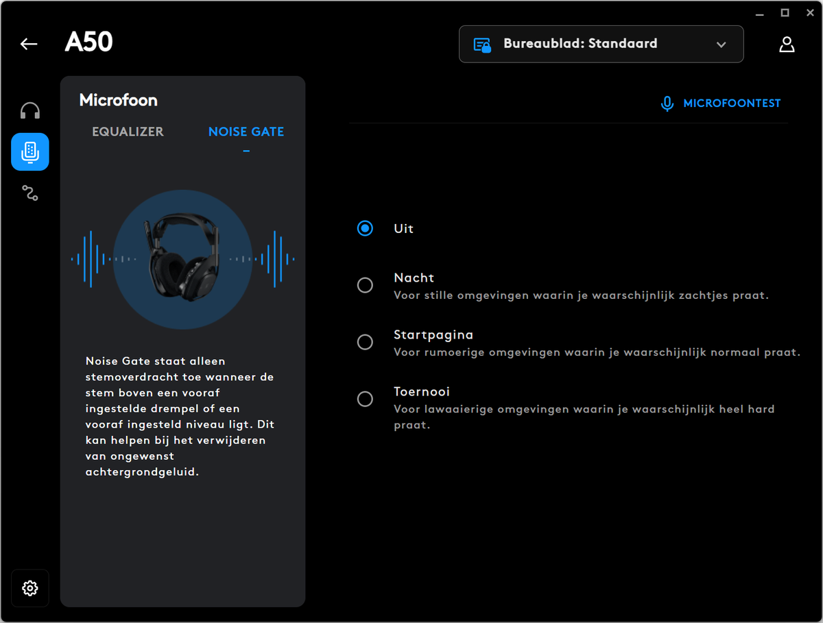 Astro A50 (Gen 5) in de Logitech G HUB
