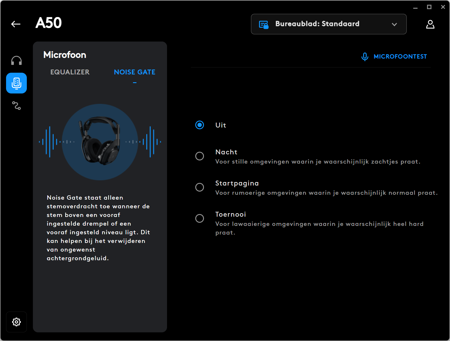 Astro A50 (Gen 5) in de Logitech G HUB
