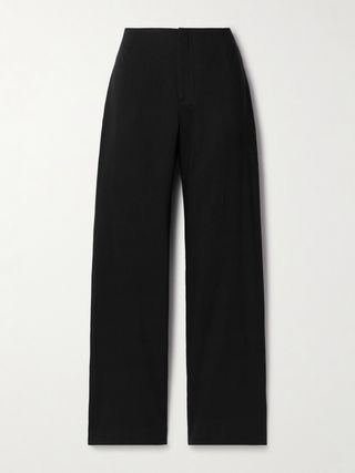 Organic Linen-Blend Straight-Leg Pants