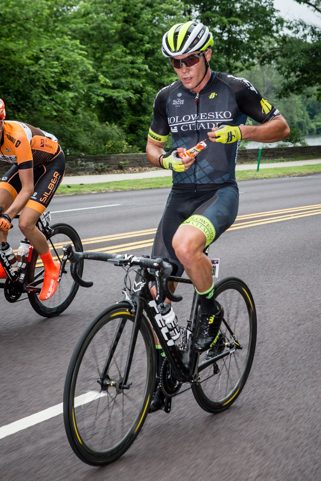 Travis McCabe (Holowesko) has a snack on the road