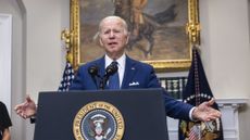 Joe Biden delivers a speech at the White House
