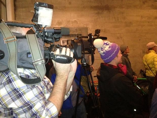 Local media showed up to film the event for the evening news.