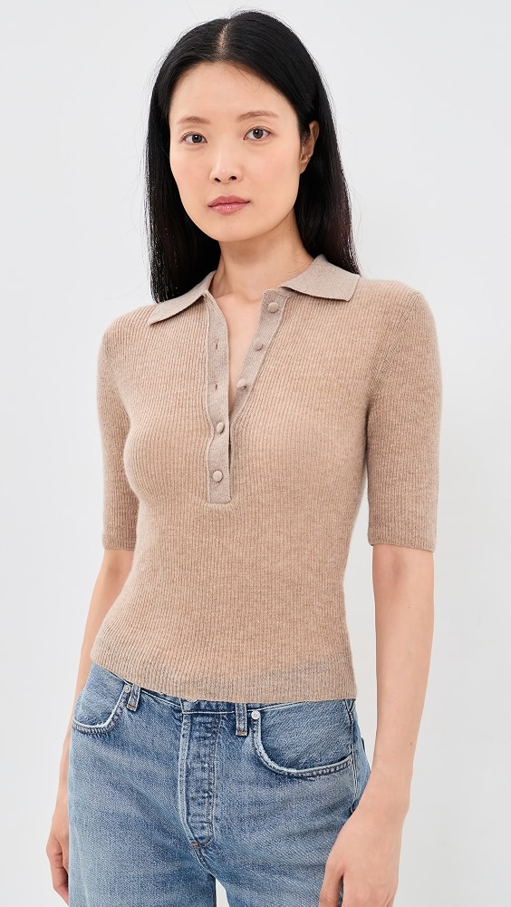 Amelie Polo Sweater - Fawn