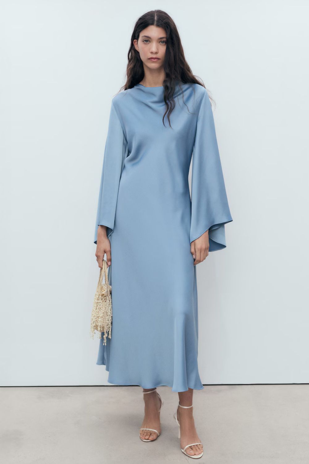 Mango Long Satin Dress
