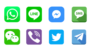 Logos of messaging apps
