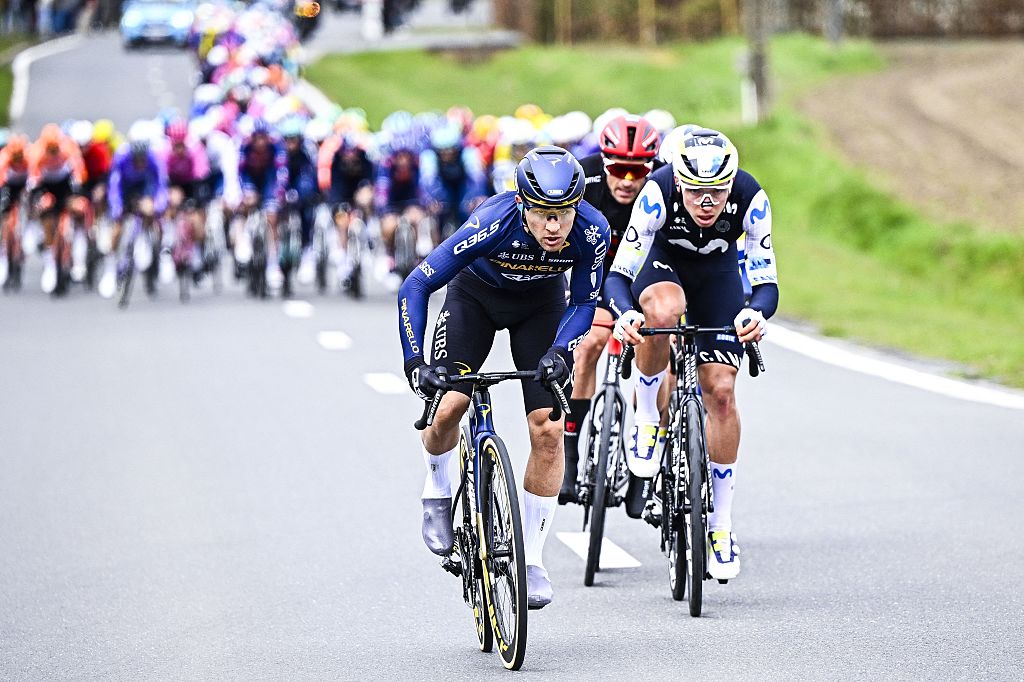 Polish Kamil Malecki of Pinarello Q36.5 Pro Cycling Team pictured in action during the 'E3 Saxo Bank Classic' one day cycling race, 208,8km from and to Harelbeke, on Friday 27 March 2026. BELGA PHOTO JASPER JACOBS (Photo by JASPER JACOBS / BELGA MAG / Belga via AFP)