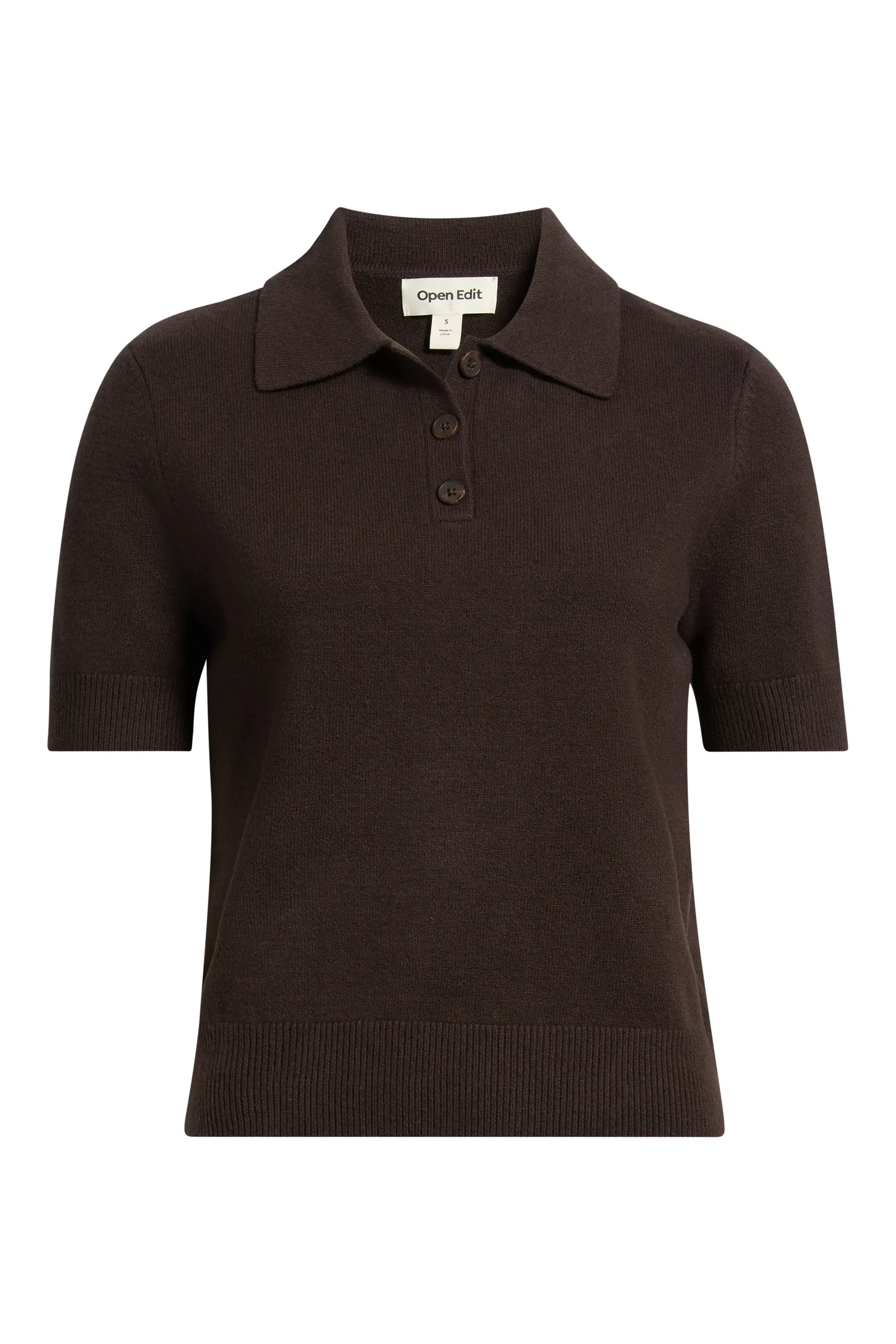 Open Edit, Short Sleeve Polo Sweater
