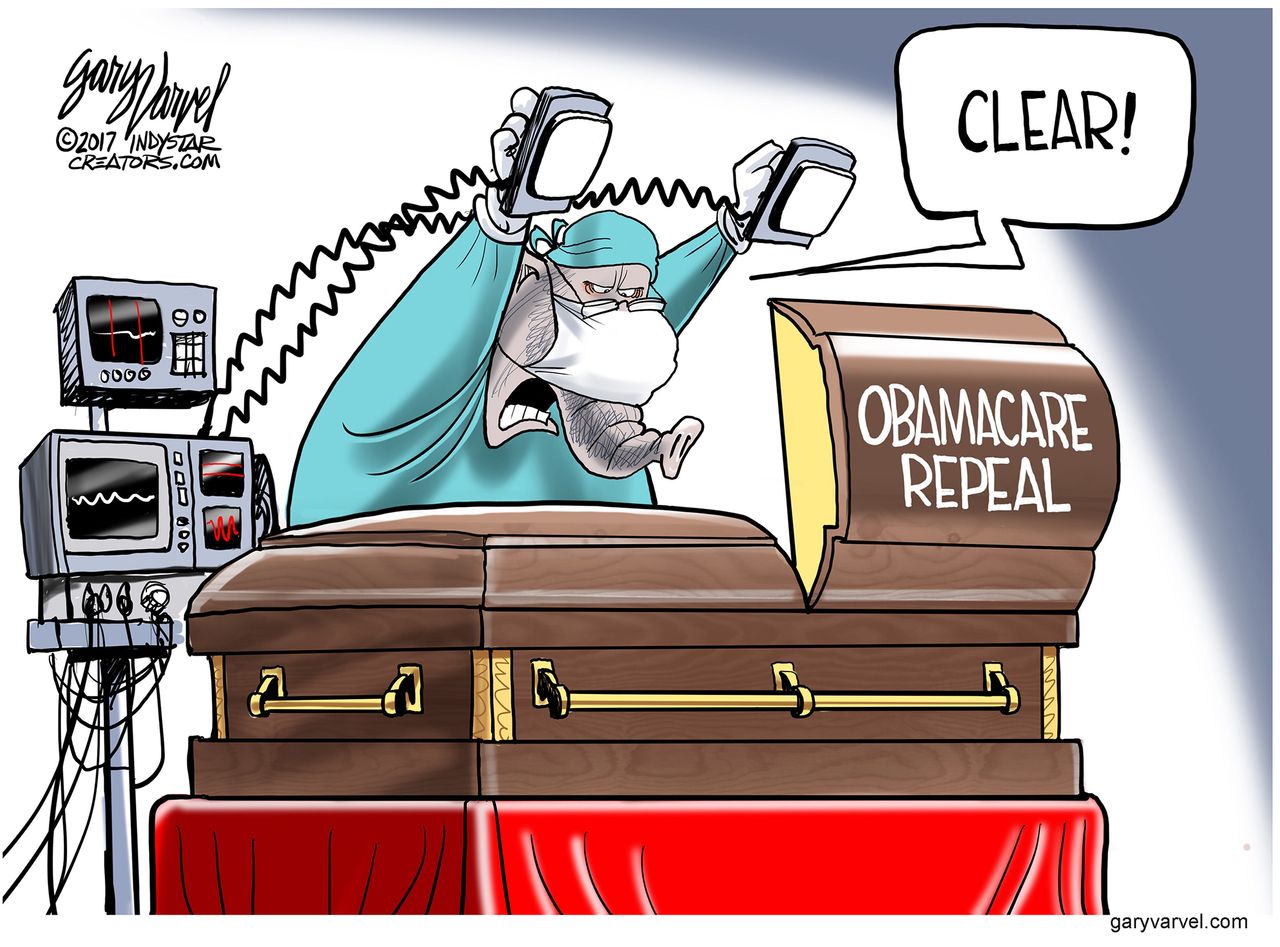 Political cartoon U.S. Obamacare repeal Republicans