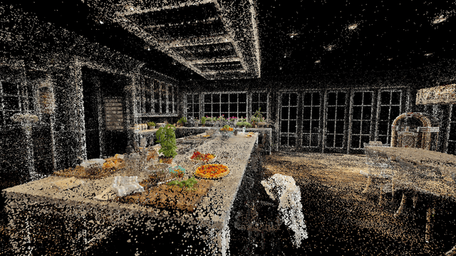 An animation showing Meta's Hyperscape tech mapping Gordon Ramsay's home into a photorealistic virtual environment