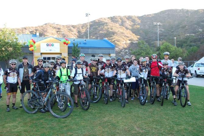 The St. Francis High School Mountain Bike team showing at the first annual bike-a-thon and hike-a-thon fundraiser for Bikes 4 Orphans.