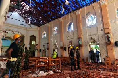 St. Sebastian Church in Sri Lanka after terrorist attack