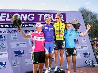 On top of the podium at the Geelong Tour