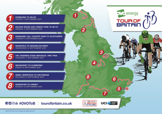 The eight stages of the 2017 Tour of Britain