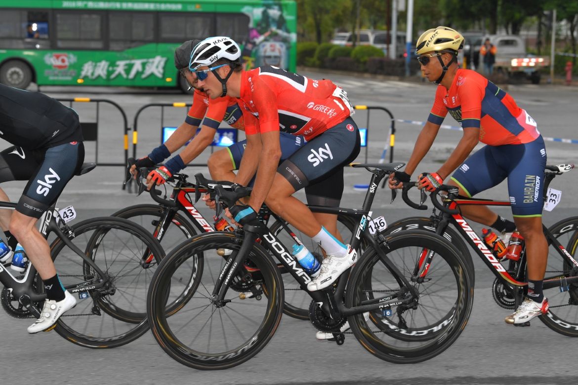 Race leader Gianni Moscon