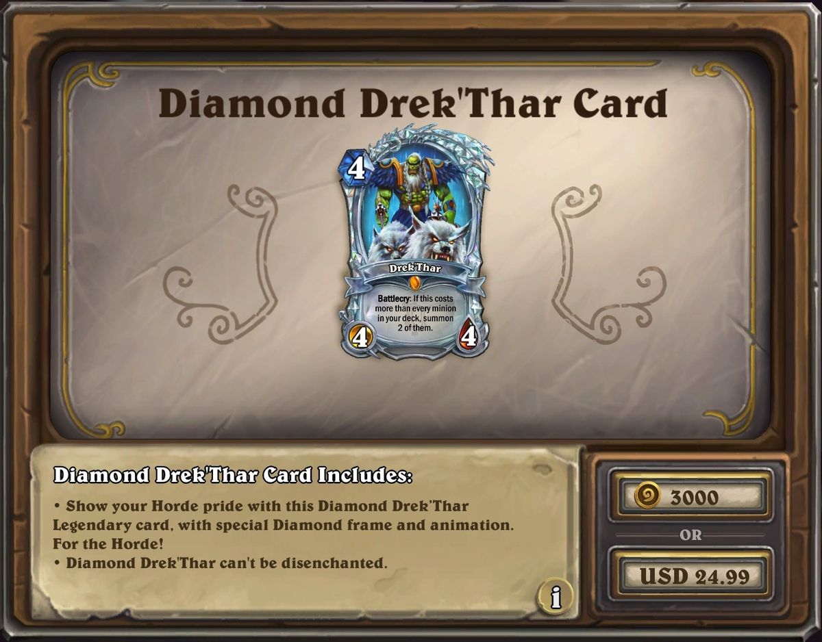 The diamond Drek&#039;Thar card on sale for $24.99