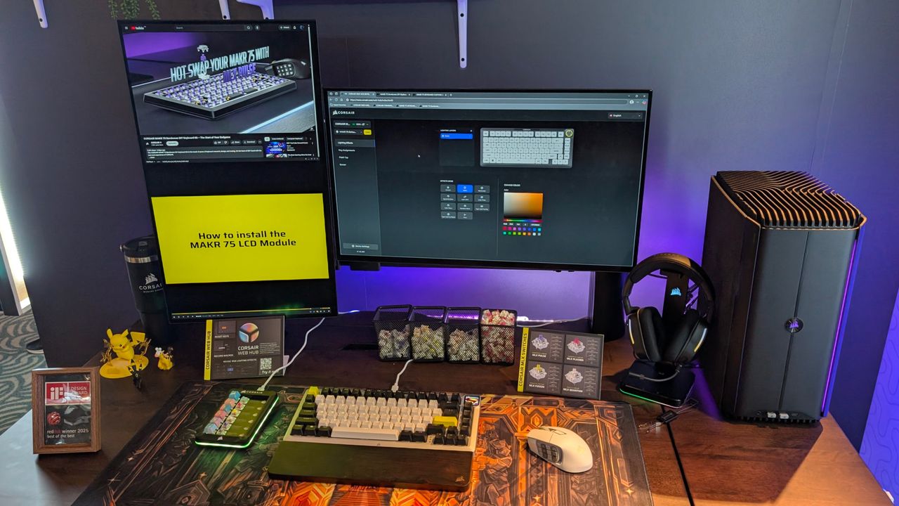 Corsair MAKR 75 in custom gaming setup at Computex 2025