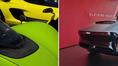 Seen at The Quail, Czinger hypercars (left) and Cadillac Elevated Velocity Concept (right)