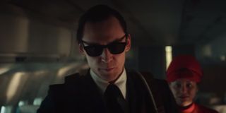 Tom Hiddleston in his D.B. Cooper disguise in Loki.