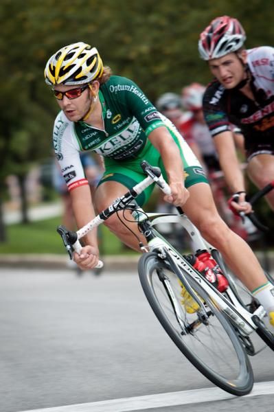 Kelly Benefits had riders working hard in the break.