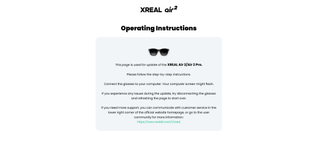 The XREAL web app for updating your glasses