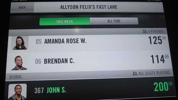 Nike+ Training app stats