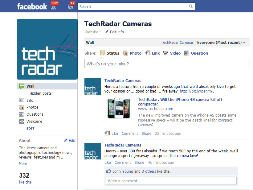 TechRadar Cameras Facebook page