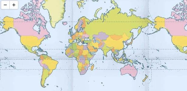 Teamed with additional libraries, such as MapBox's Wax (pictured), the tiny Modest Maps becomes a powerful tool