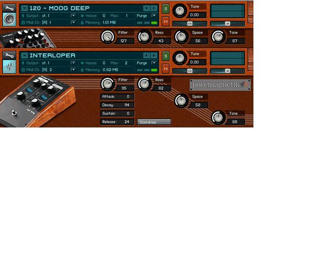 The Kontakt 2 version of Circuit30 in all its Moog-inspired retro glory