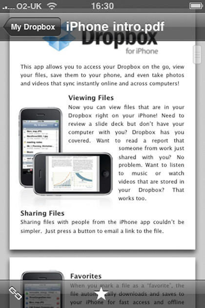 Share data with your iphone: dropbox