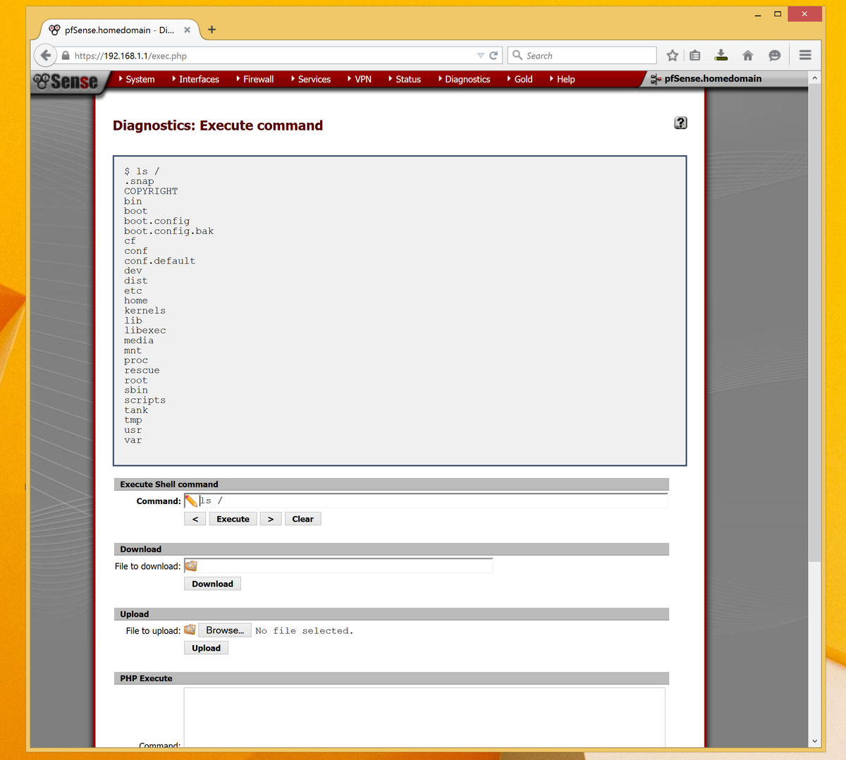 Pfsense Console