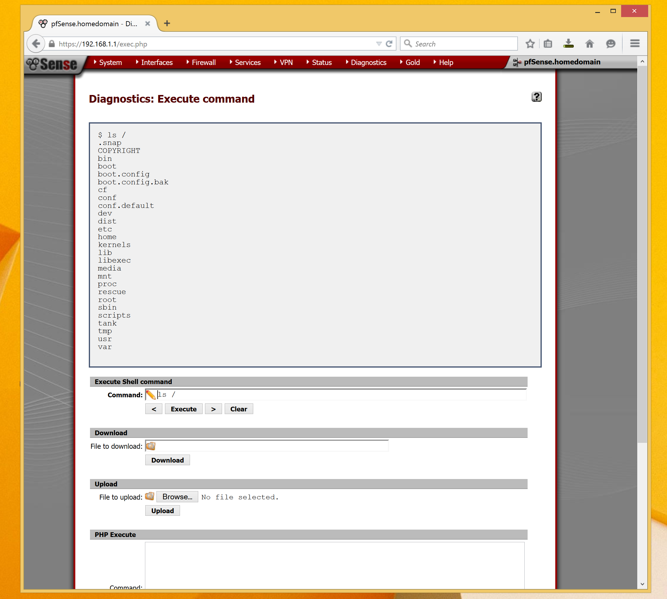 Pfsense Console