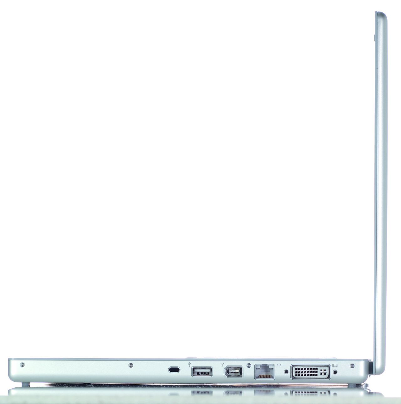 The MacBook Pro has USB, Firewire, infra-red and DVI outputs