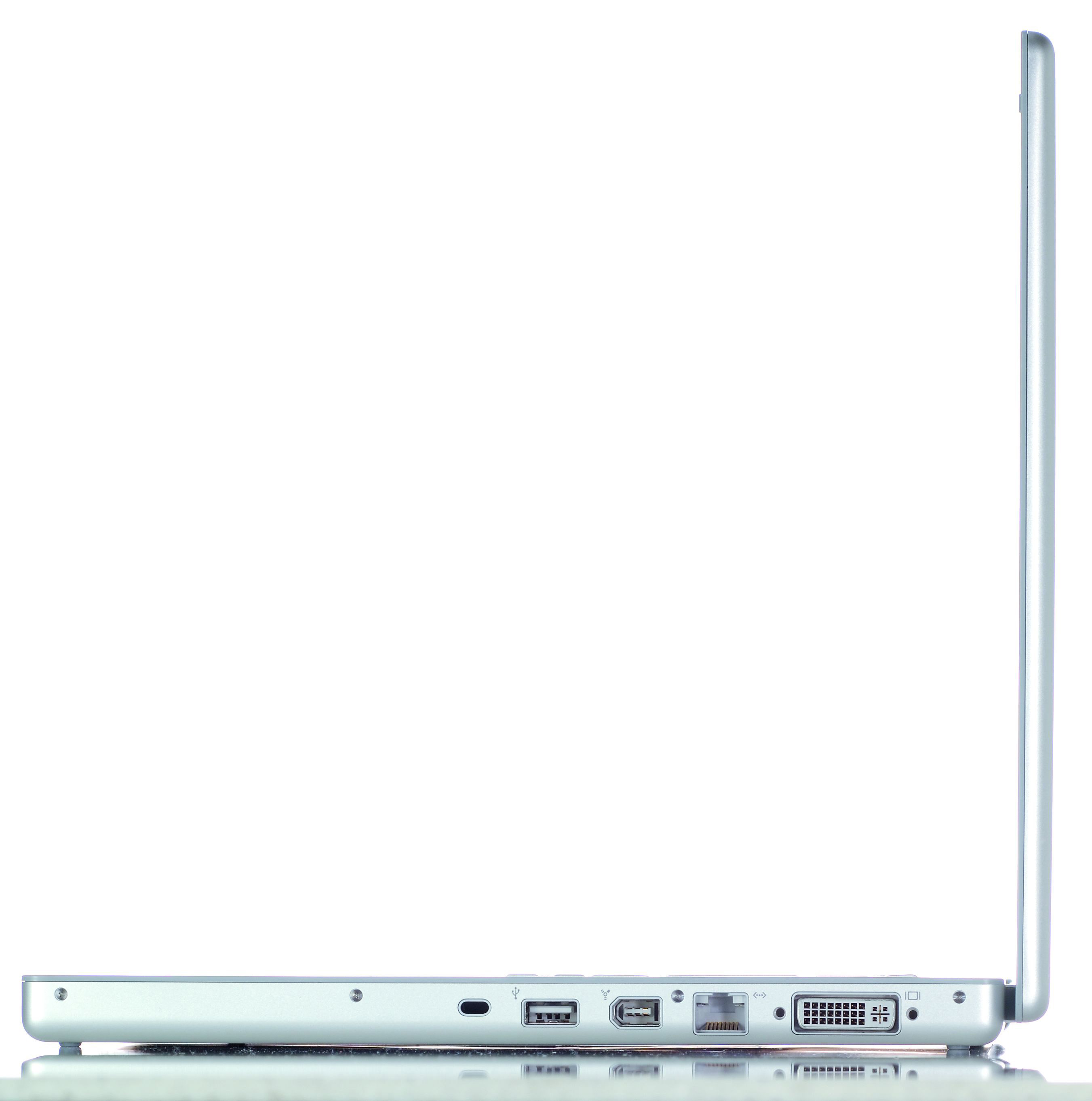 The MacBook Pro has USB, Firewire, infra-red and DVI outputs