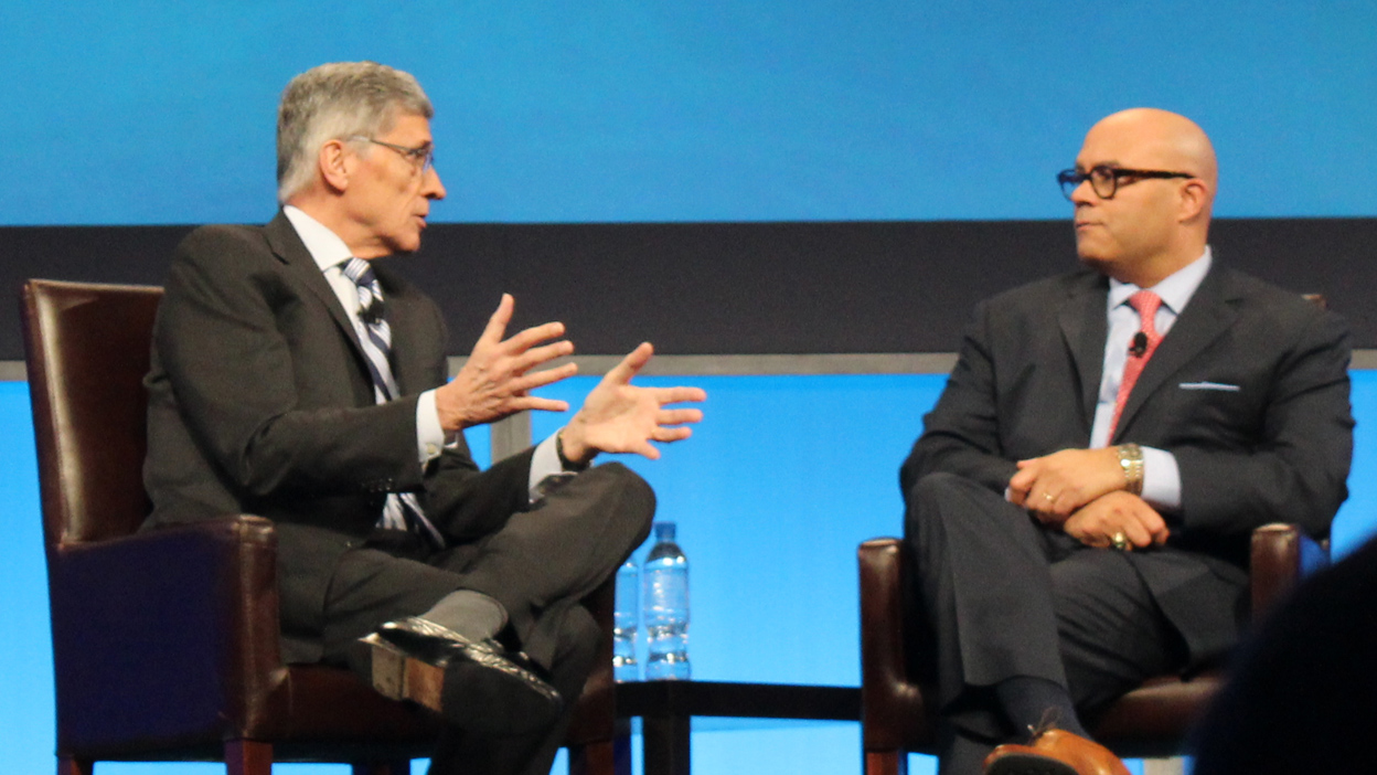 FCC Chairman and former head lobbyist Wheeler (L). Current head lobbyist and former FCC Chairman Michael Powell (R). Got it?