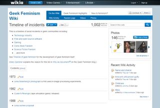 The Geek Feminism Wiki maintains a timeline of sexist incidents in geek communities
