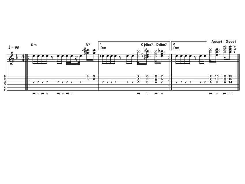 Intermediate lick 1: funky John Frusciante