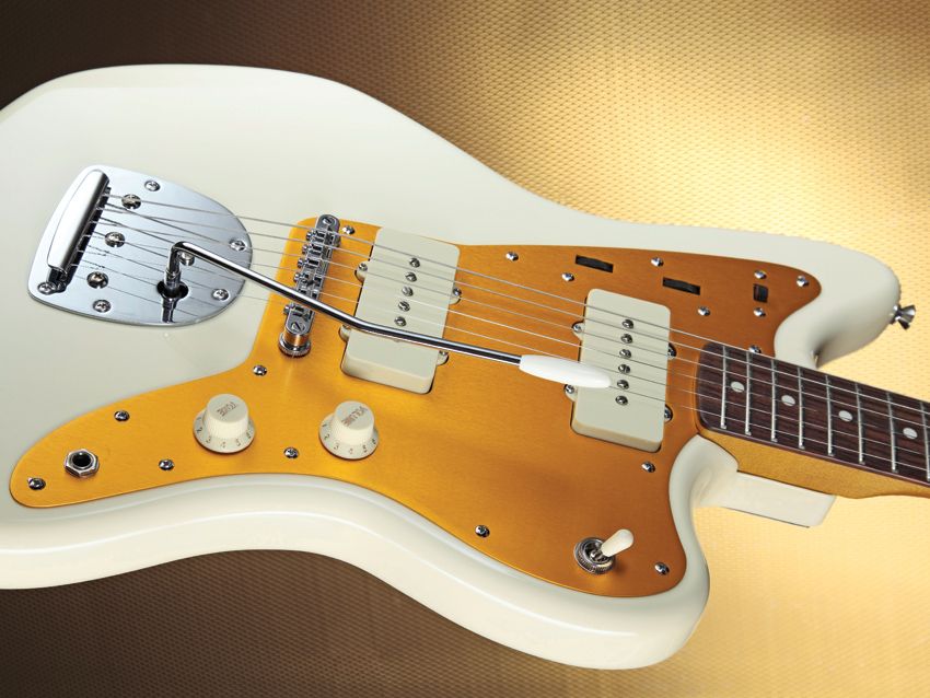 The Mascis Jazzmaster's twin singlecoils make a pretty interesting racket, with a little more sonic width and swagger than your standard Fender items.