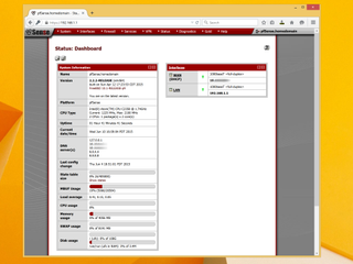 pfSense home screen