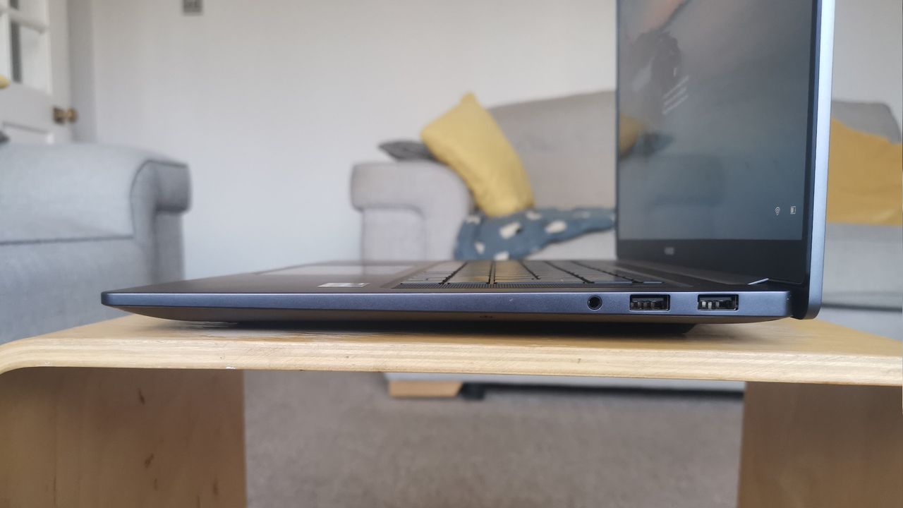 A side shot of the Honor MagicBook 16 showing the ports