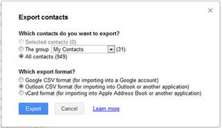 Export Contacts in Gmail
