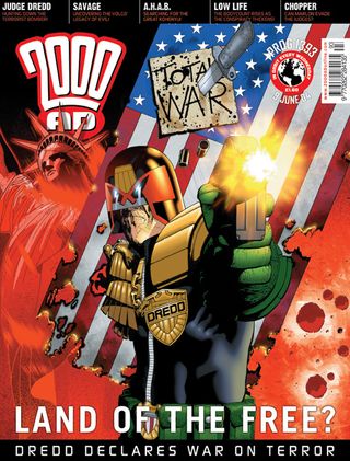 Full of American imagery and classic Dredd motifs