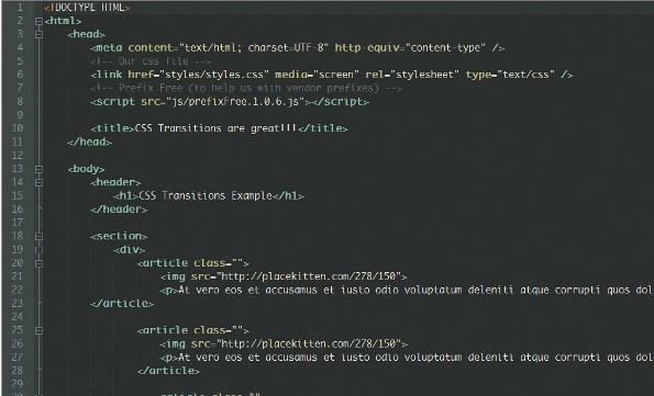 We are using some clean HTML markup to code up our portfolio. This will make the code easier to read now, and more maintainable in the future