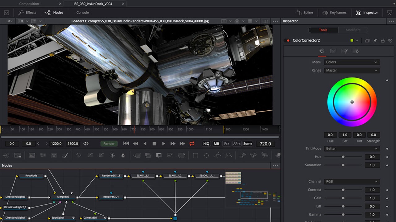 Blackmagic Fusion in use