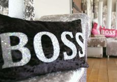 arm chair and cushion with glitter