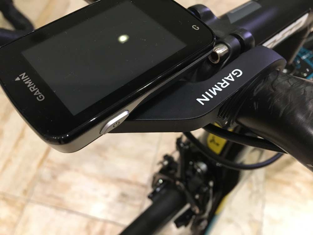 A close-up view of the Garmin unit