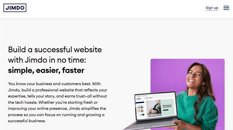 Jimdo website screenshot (July 2025).