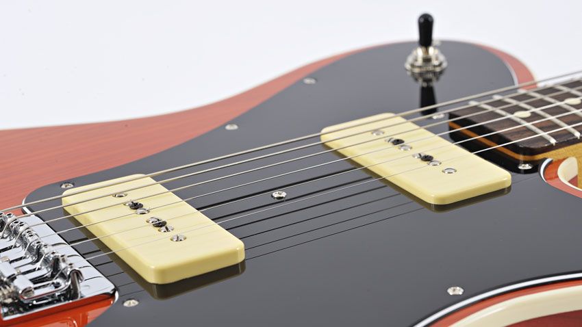 Compared to standard Tele single-coils, the P-90-style pickups offer a brasher, spikier set of tonal options